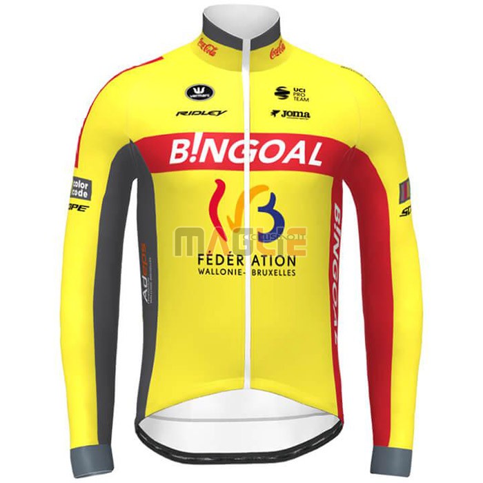 Maglia Wallonie Bruxelles Manica Lunga 2020 Giallo Rosso - Clicca l'immagine per chiudere